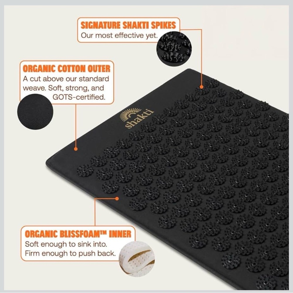 ShaktiMat Classic Acupressure Mat, Level 1 Intensity in Shakti Black NEW - Picture 4 of 8